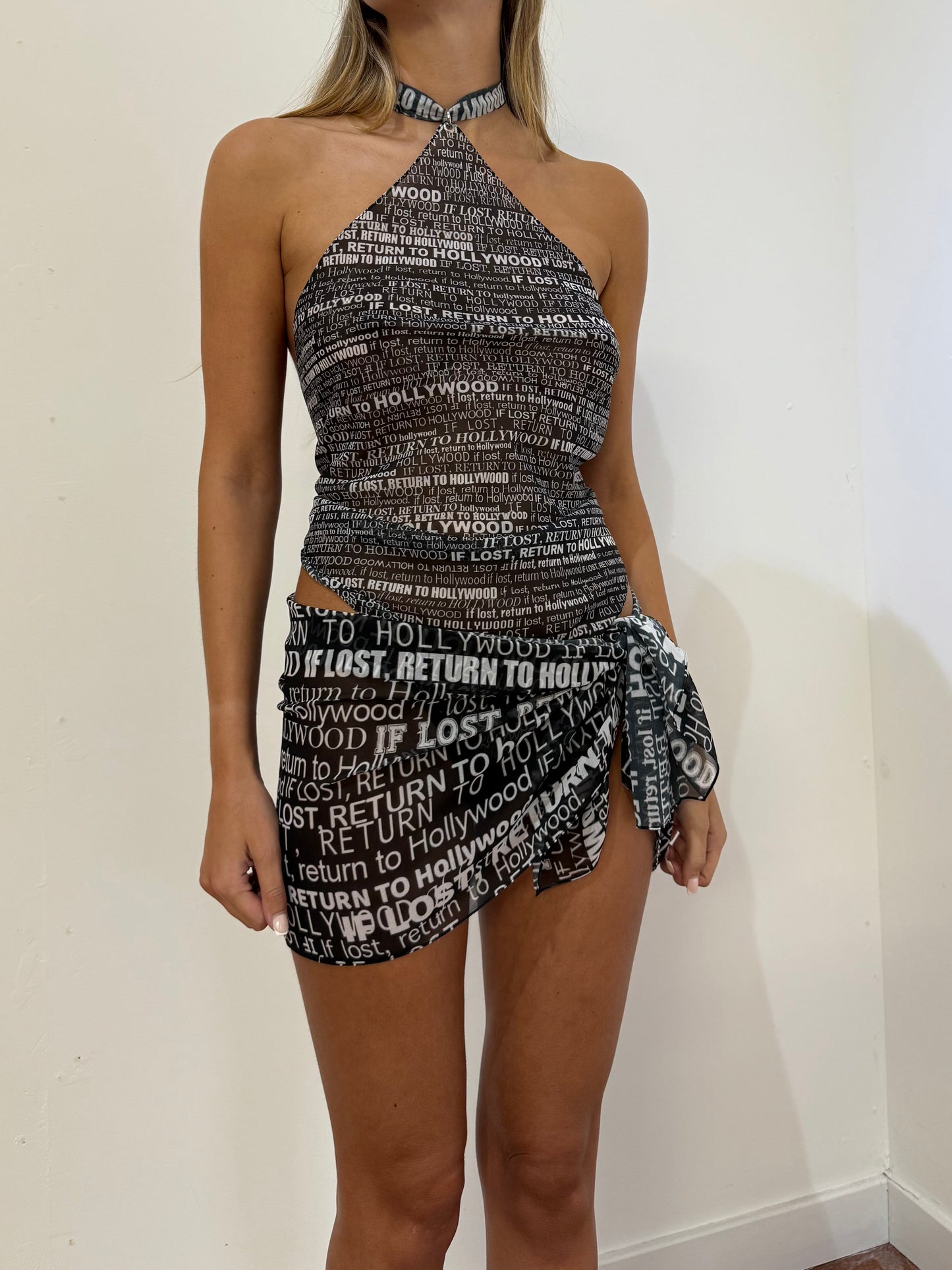 BLACK HOLLYWOOD SHEER SET