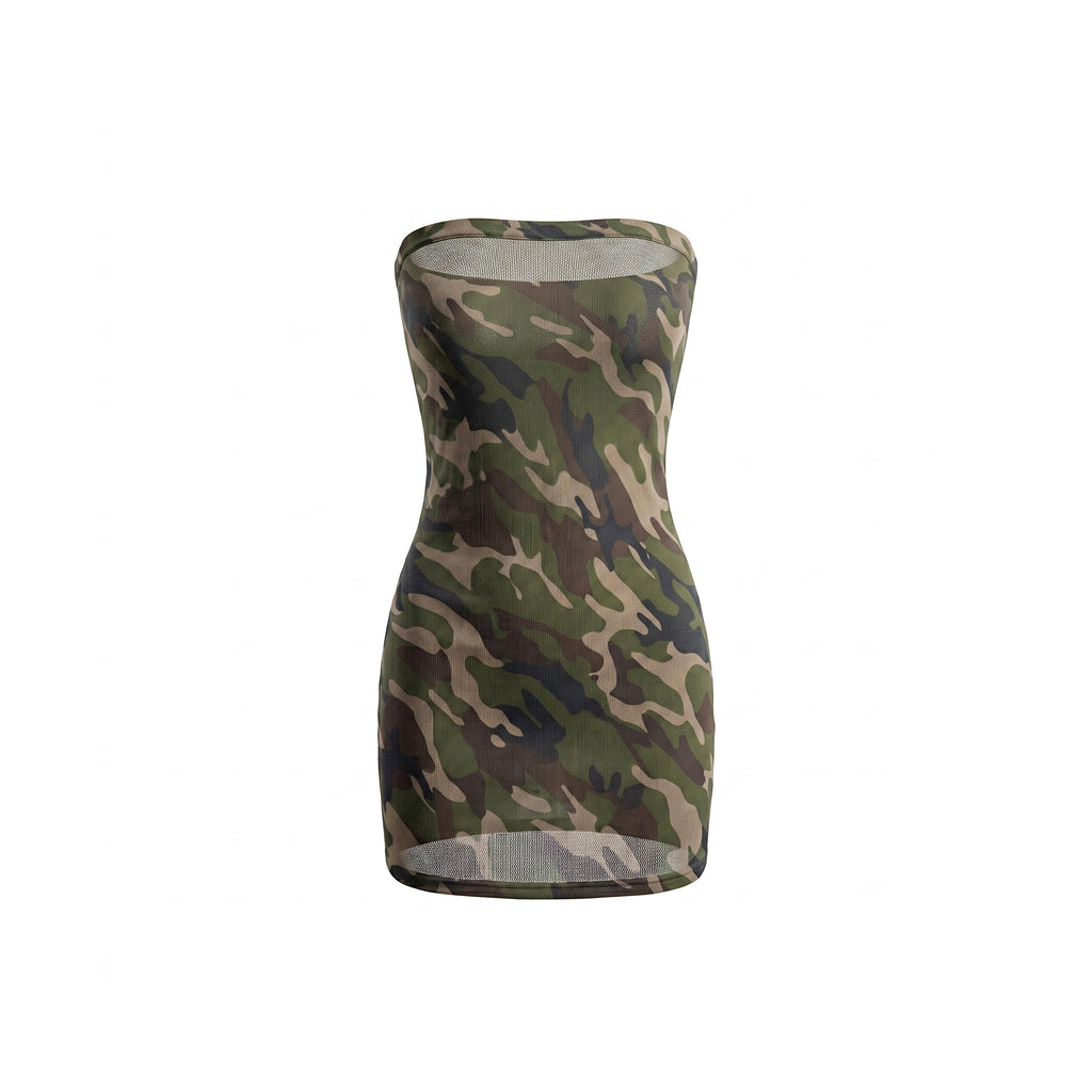CAMO TUBE MINI DRESS