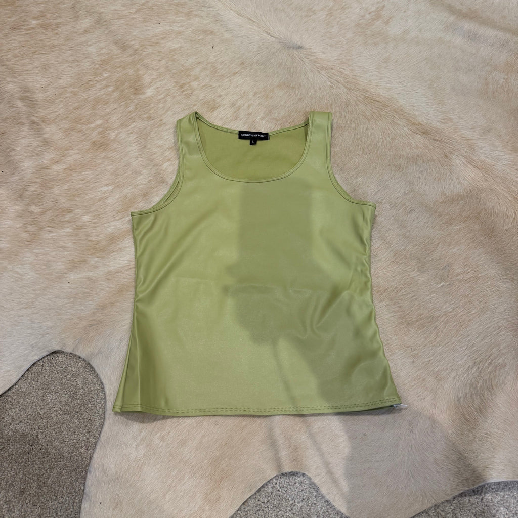 PISTACHIO FAUX LEATHER TANK