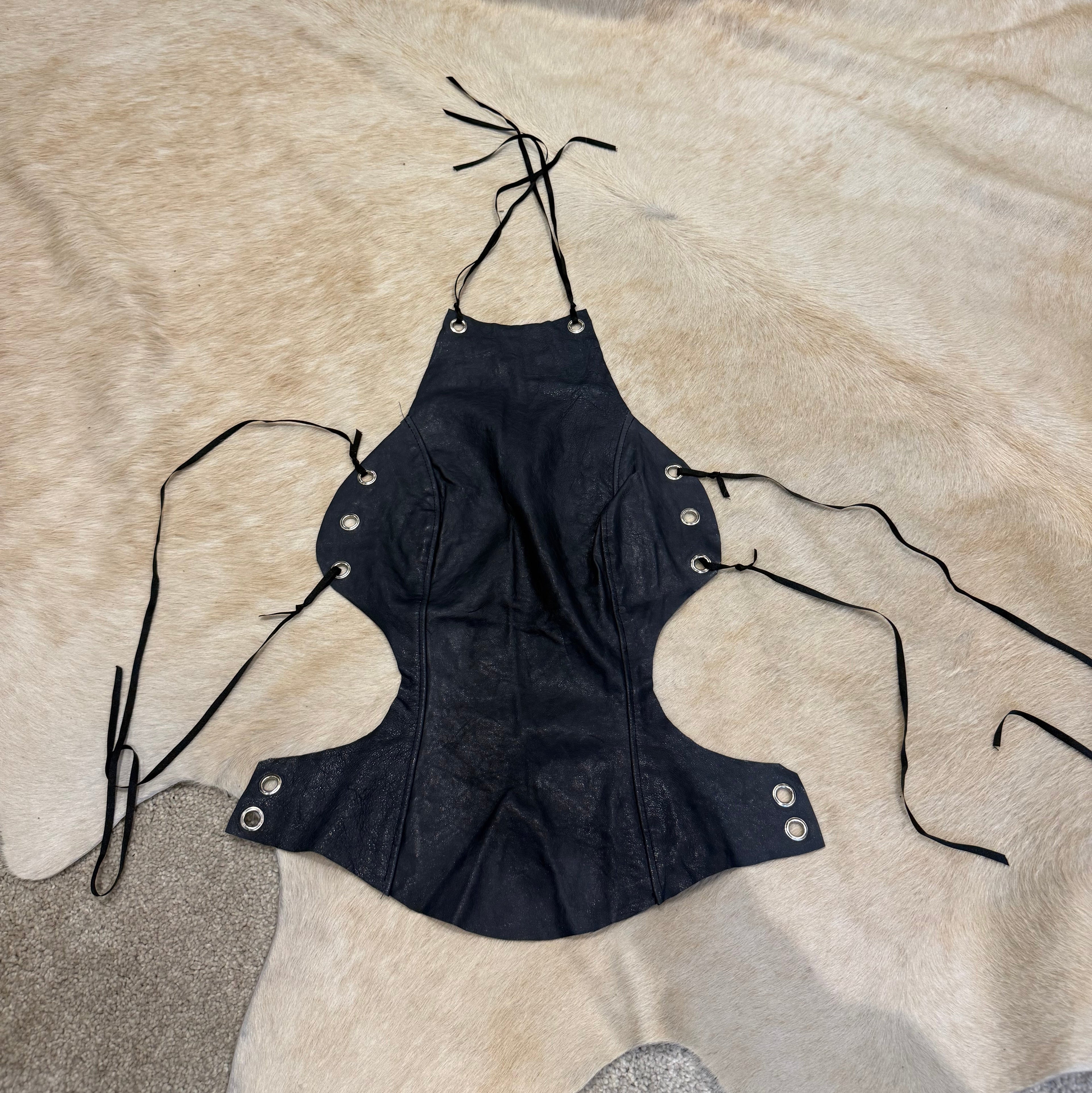 LEATHER BACKLESS TOP