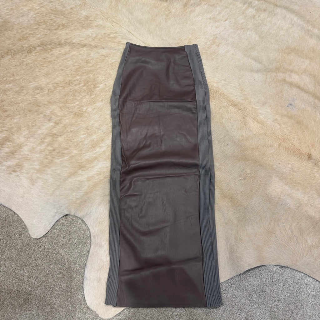 LEATHER KNIT TUBE SKIRT
