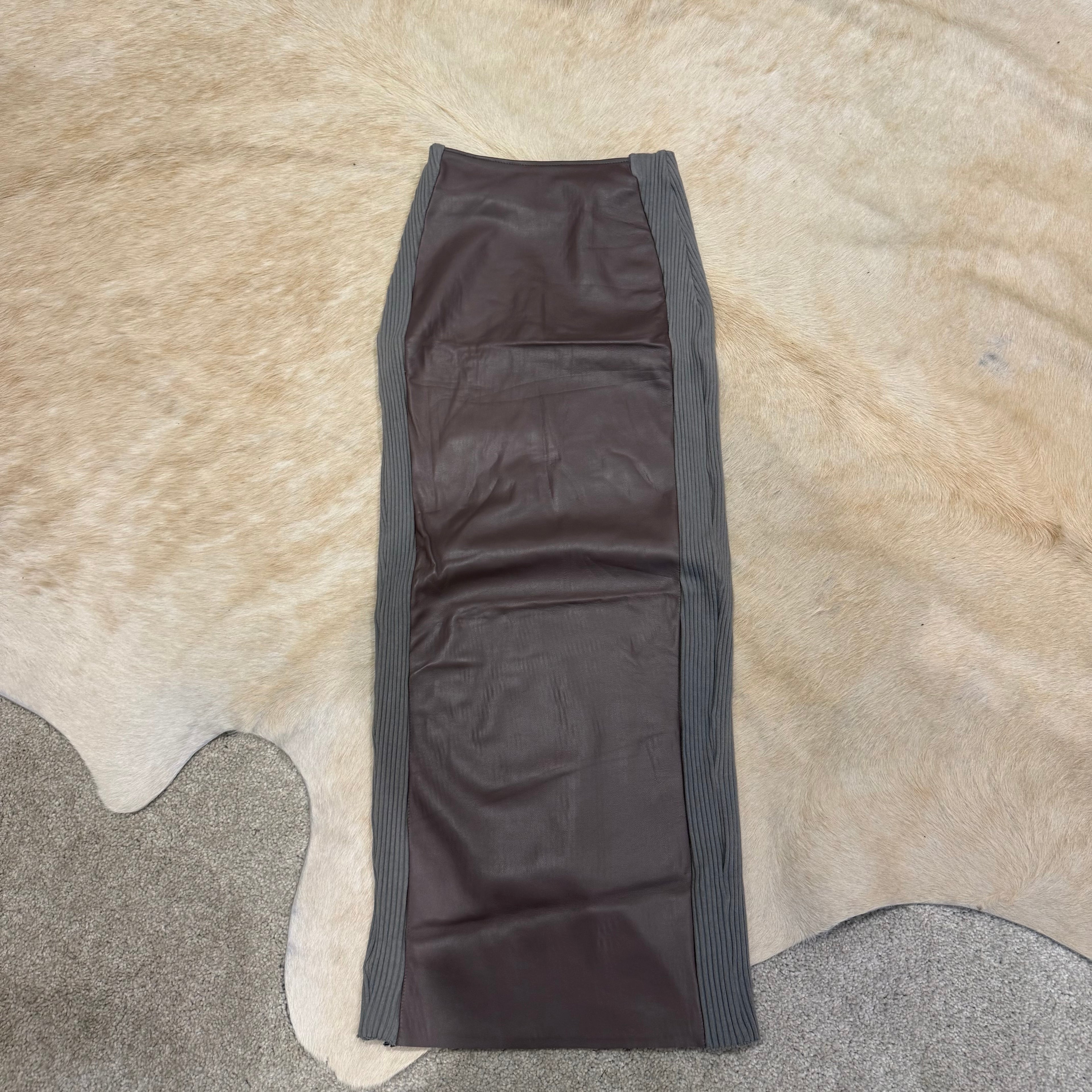 LEATHER KNIT TUBE SKIRT