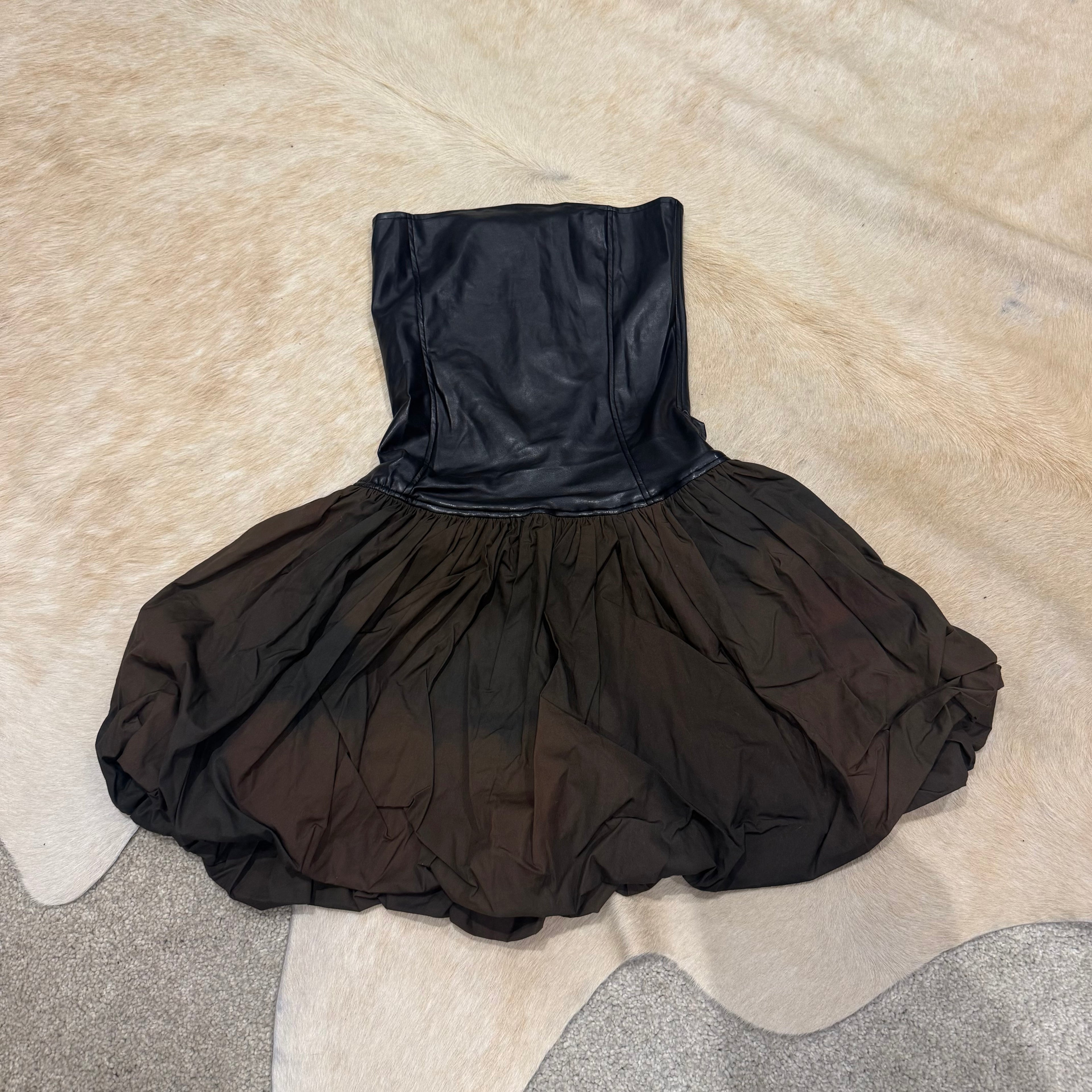 LEATHER BUBBLE DRESS