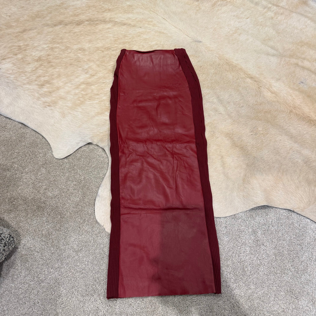 LEATHER KNIT TUBE SKIRT