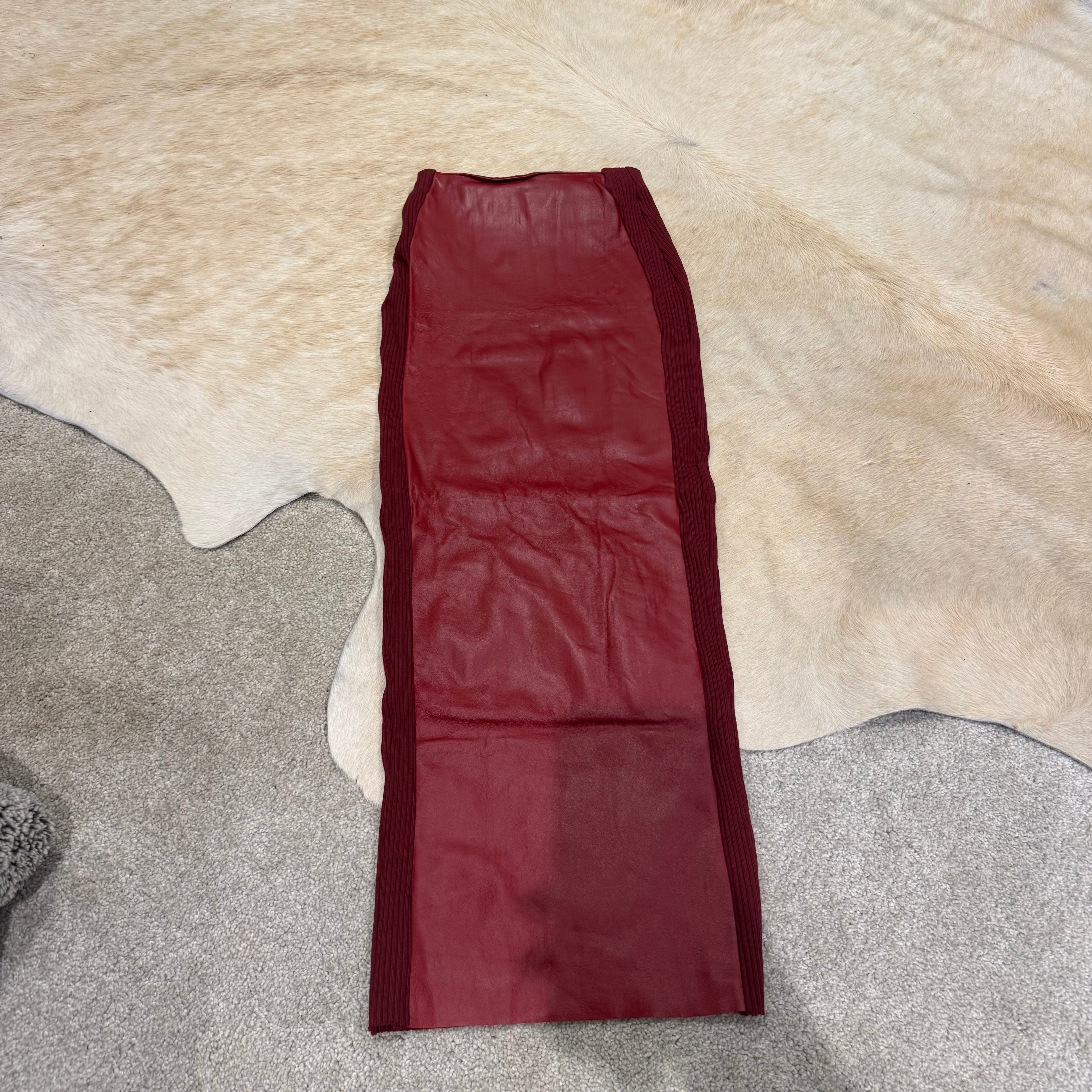LEATHER KNIT TUBE SKIRT