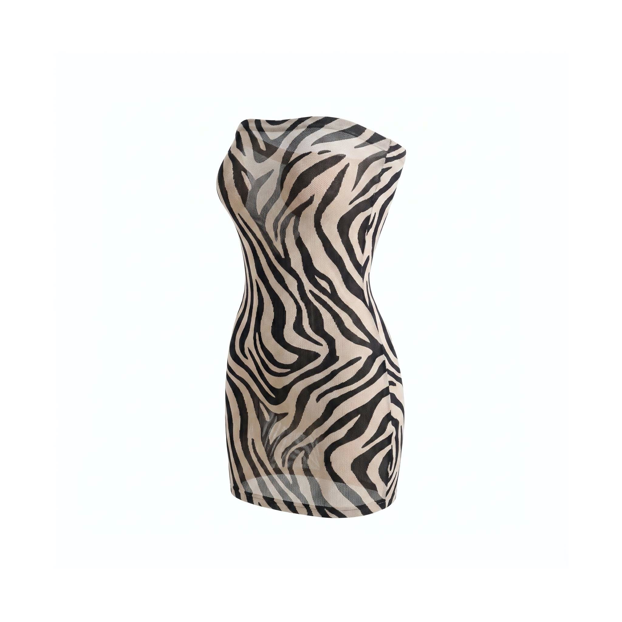 ZEBRA TUBE MINI DRESS