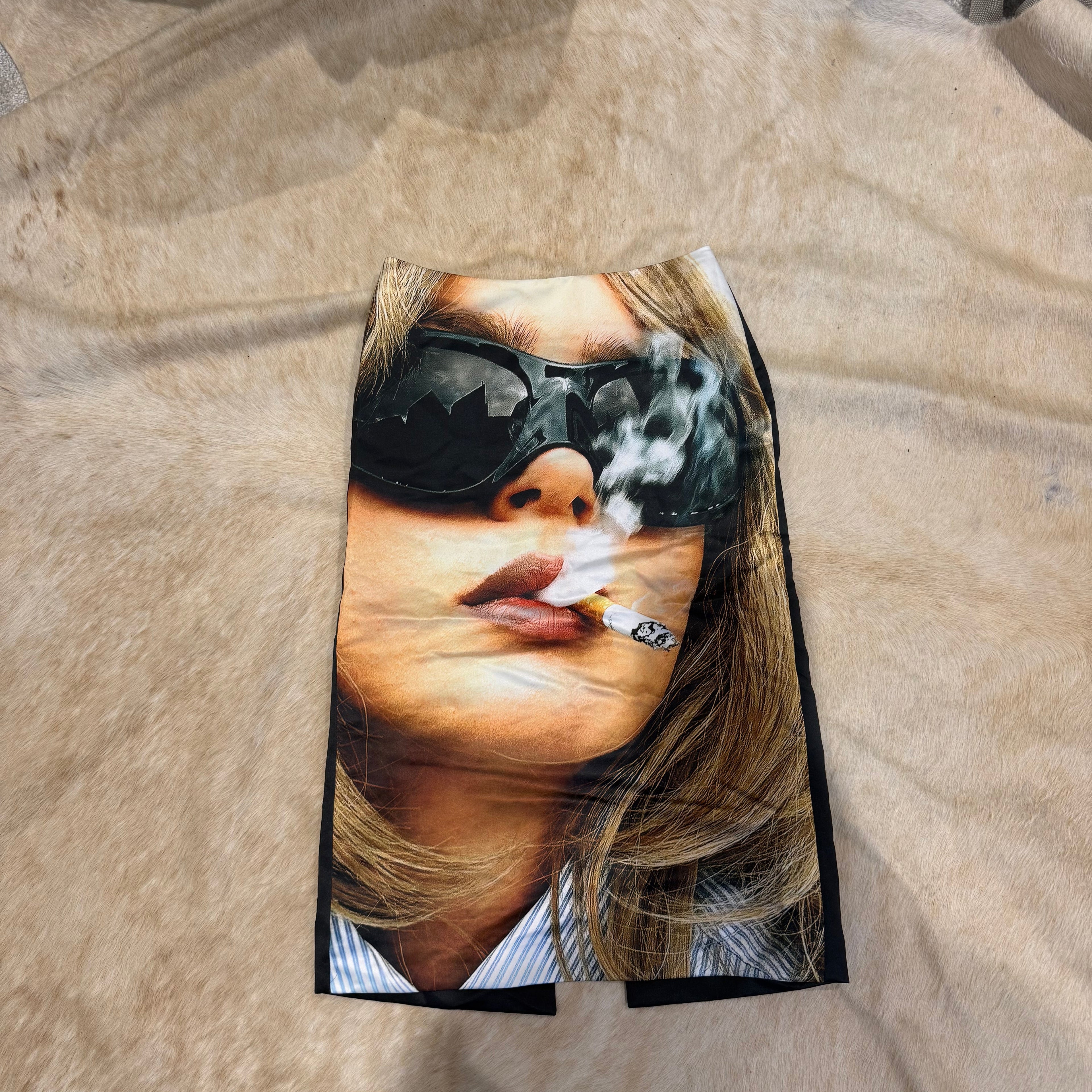 CIG BREAK SATIN MIDI