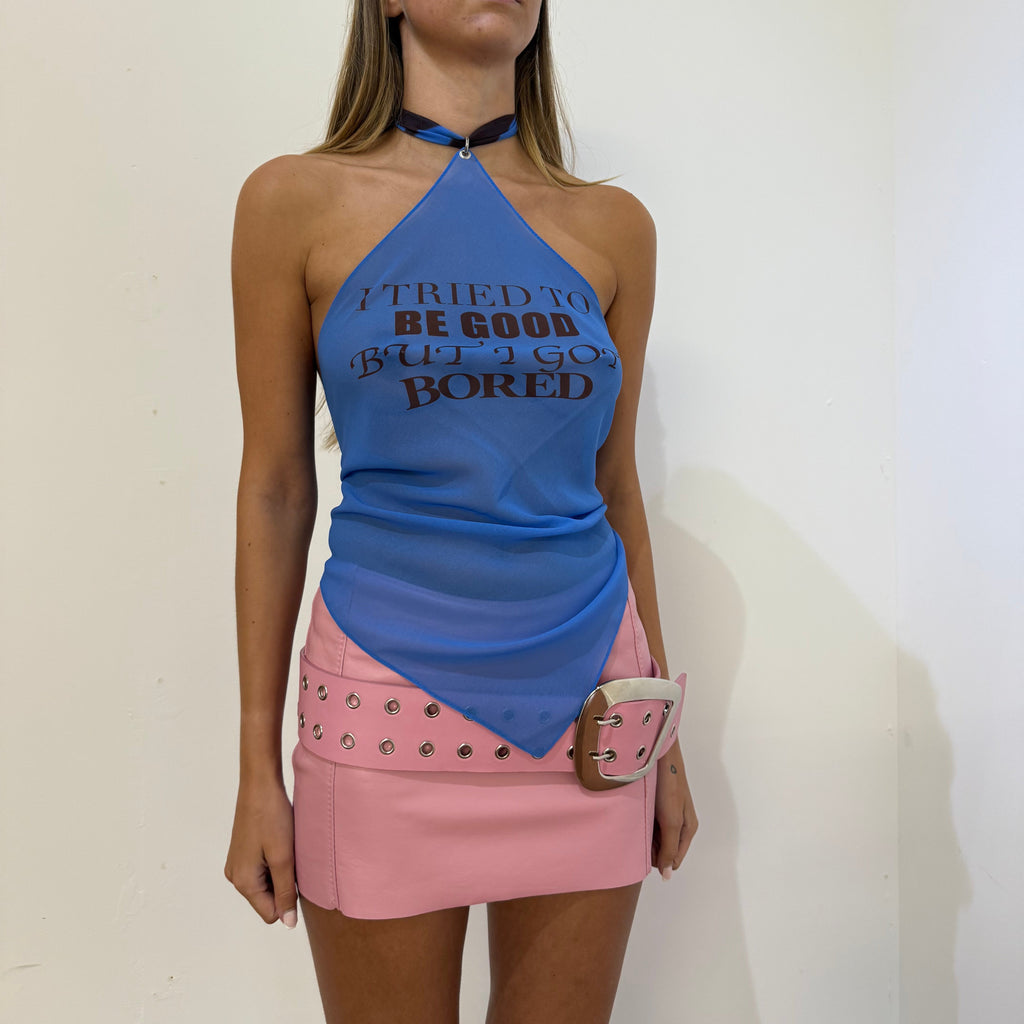 BORED HALTER TOP