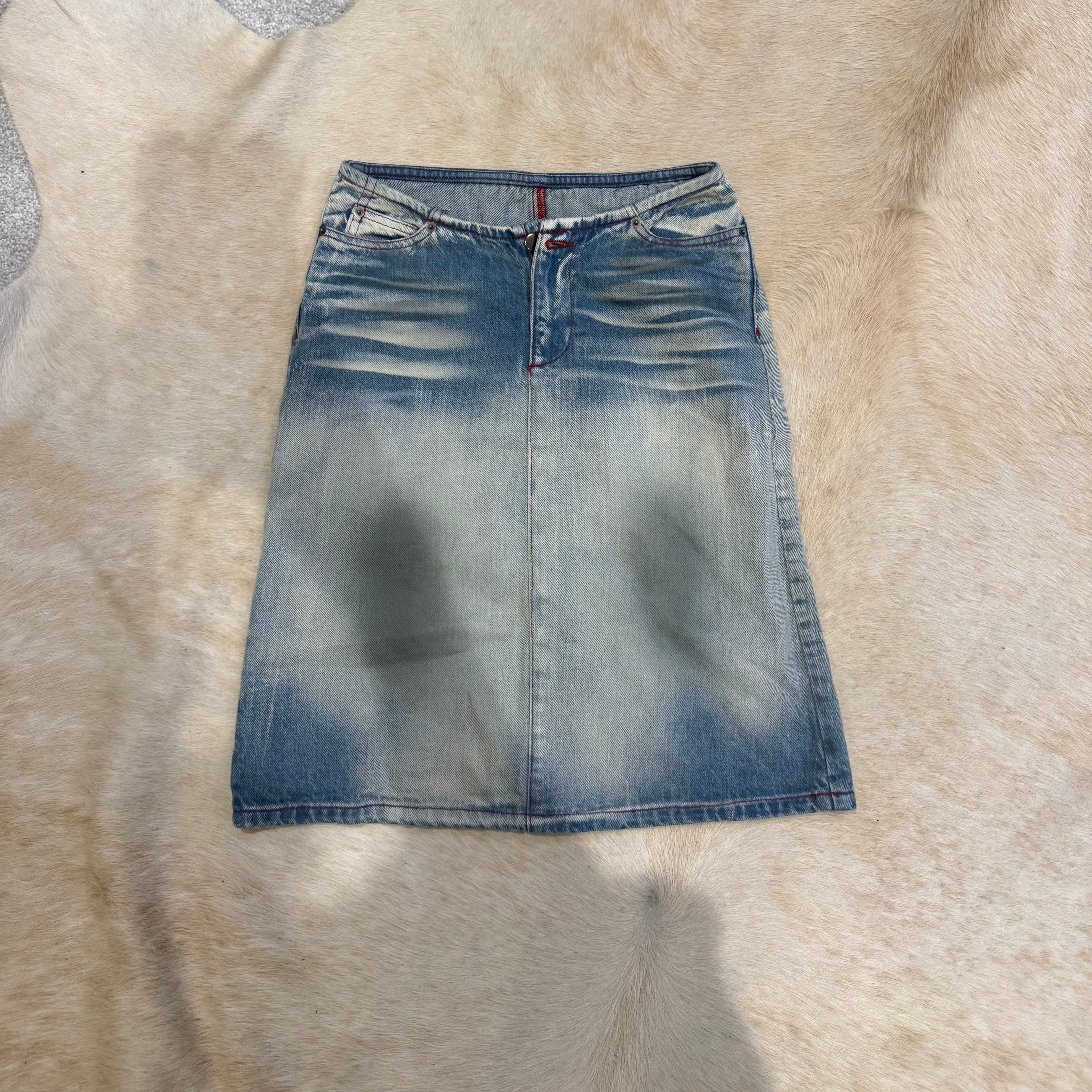 WASHED DENIM SKIRT