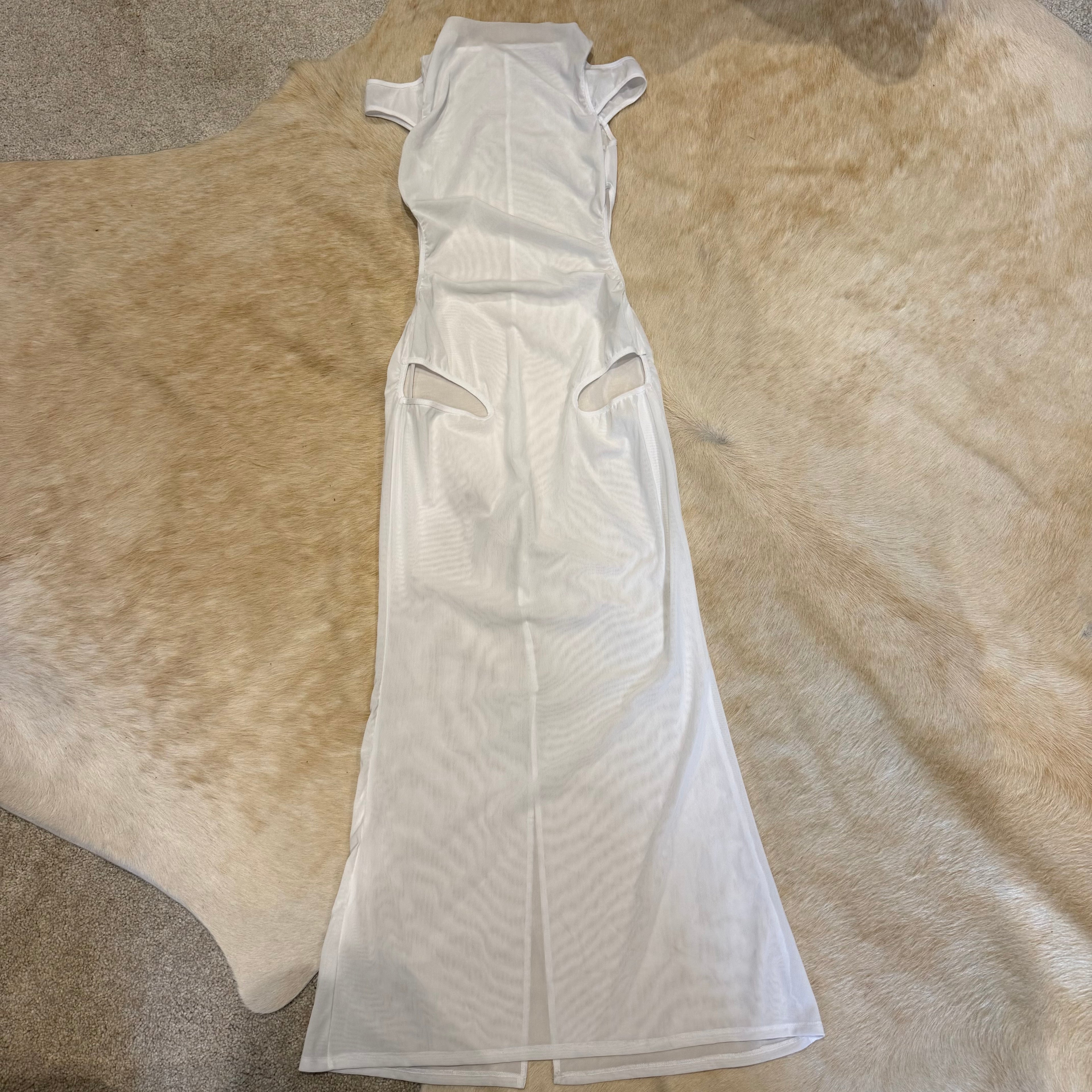 COLD SHOULDER MIDI DRESS