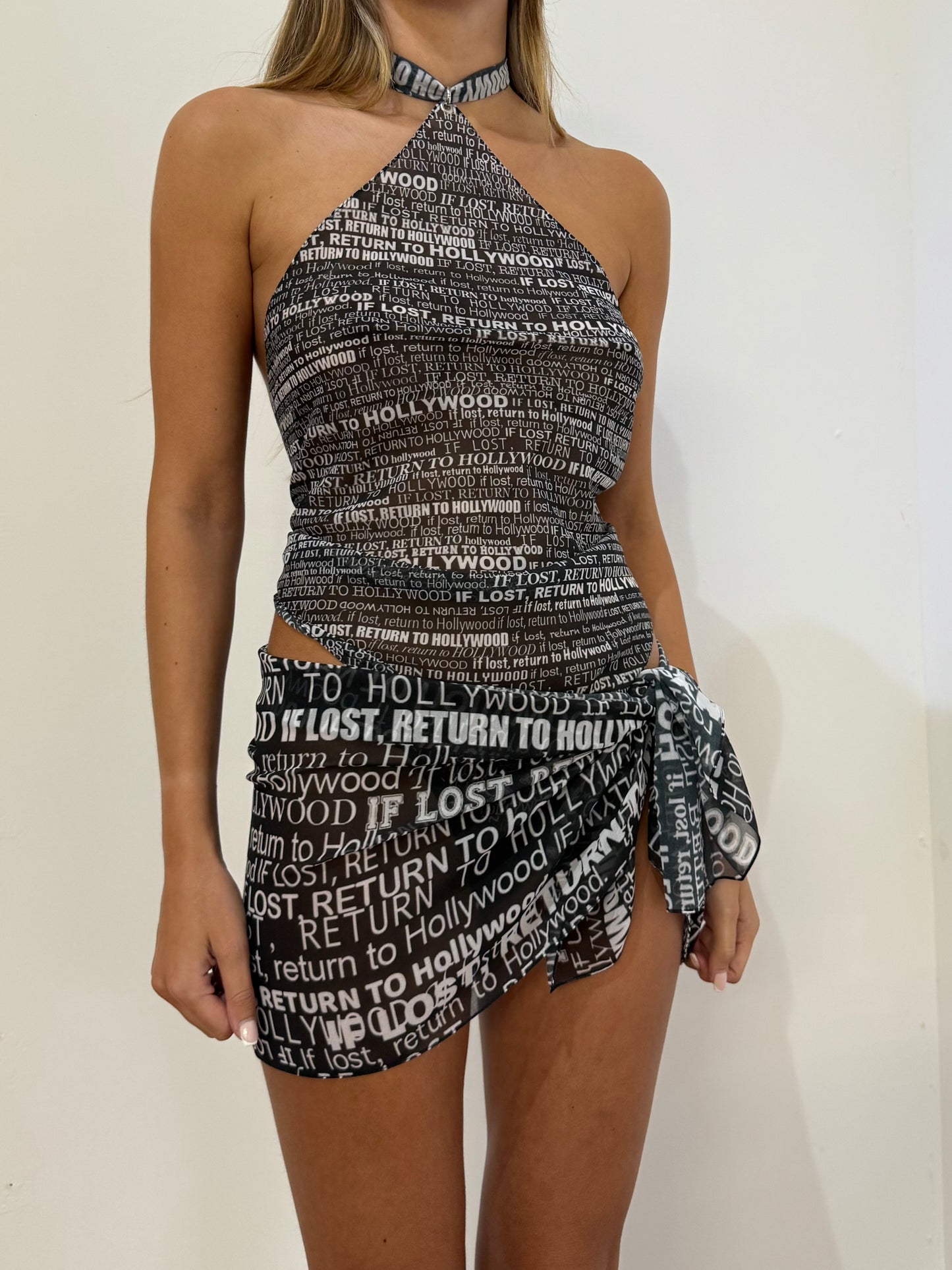 BLACK HOLLYWOOD SHEER SET