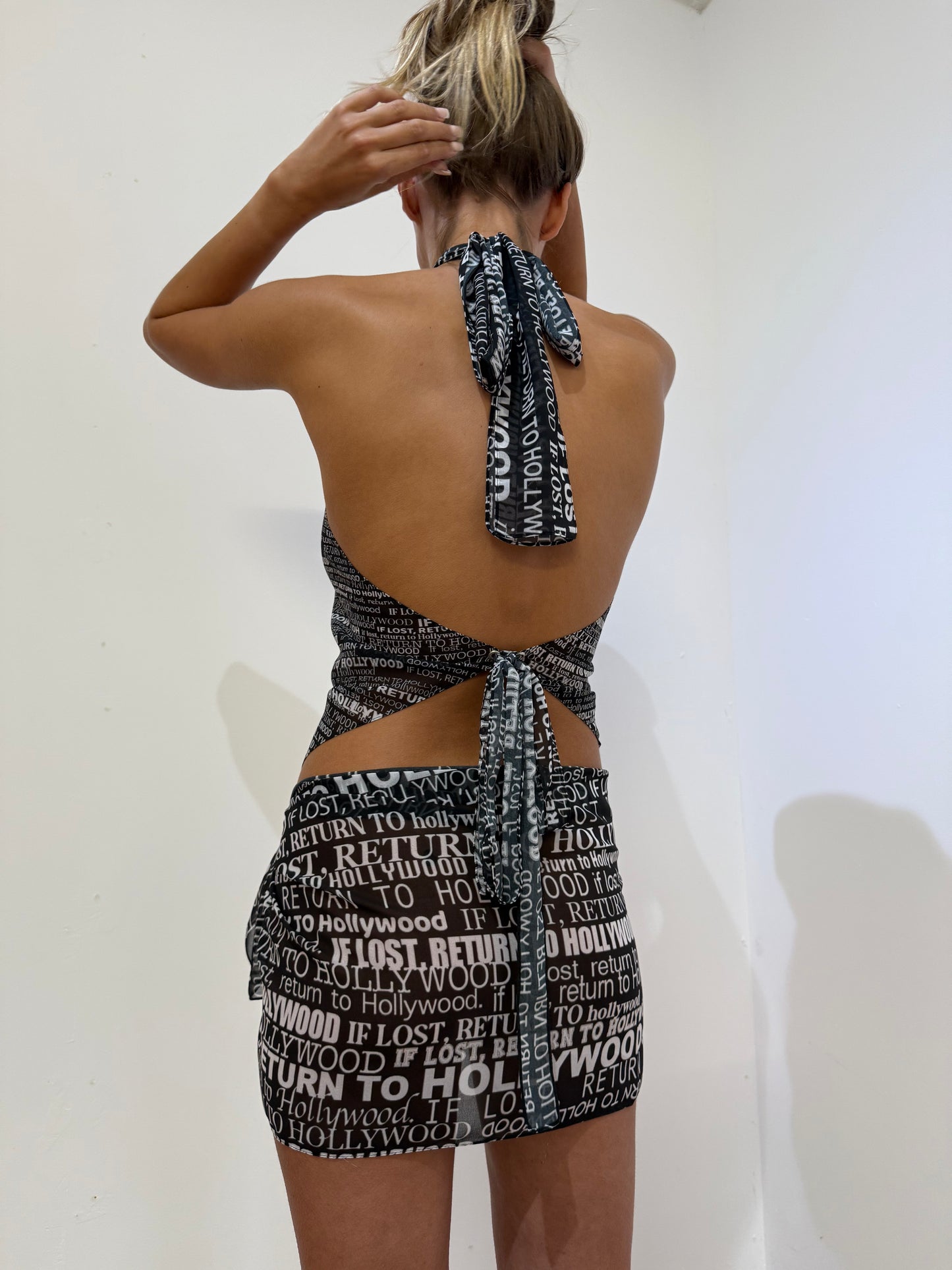BLACK HOLLYWOOD SHEER SET
