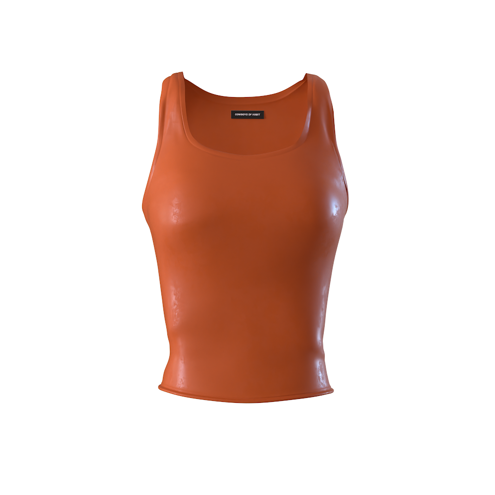 ORANGE FAUX LEATHER TANK