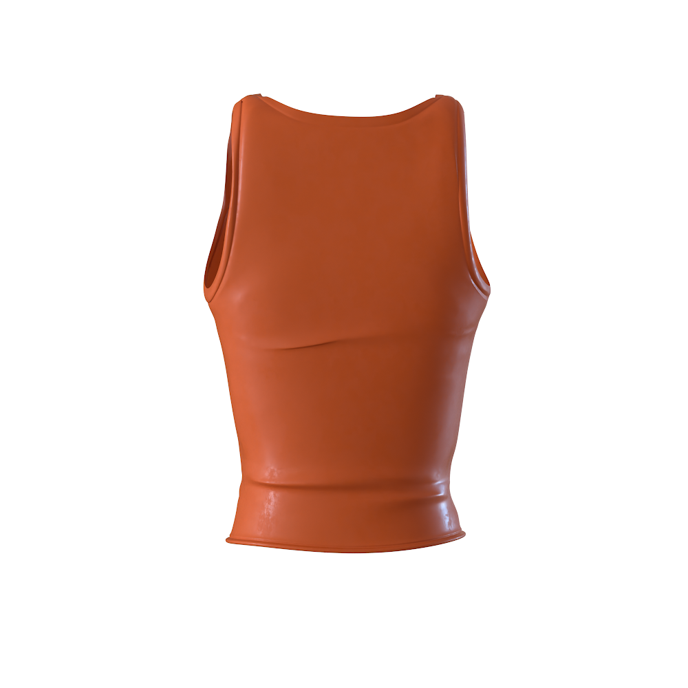 ORANGE FAUX LEATHER TANK
