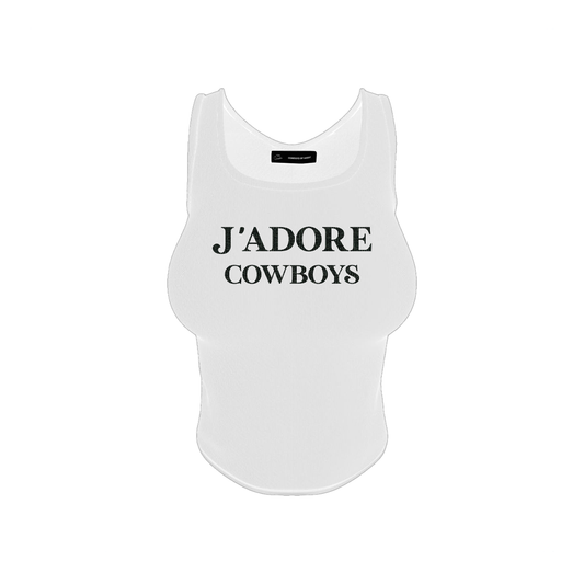 PRE ORDER J'ADORE COWBOYS TANK - WHITE